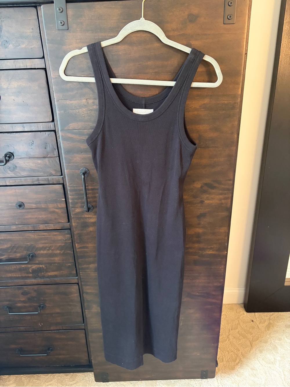 Everlane Classic Black Ribbed Tank Dress - Women